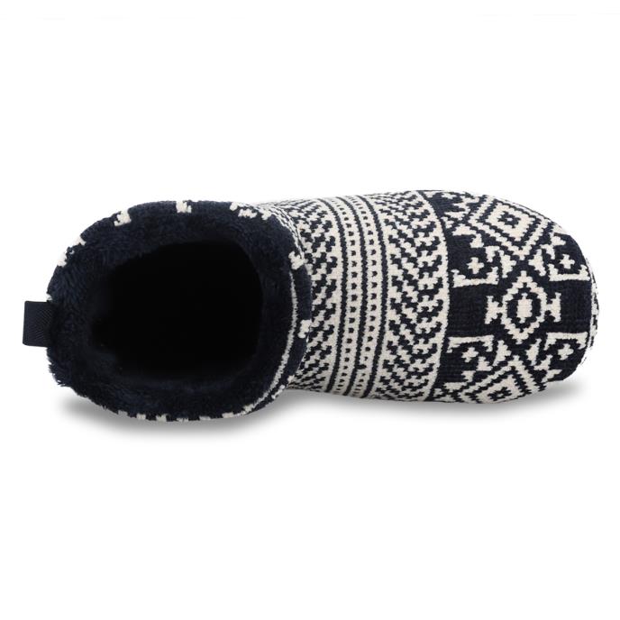 totes toasties® Mens Fairisle Boot Slipper Navy Fairisle Extra Image 5